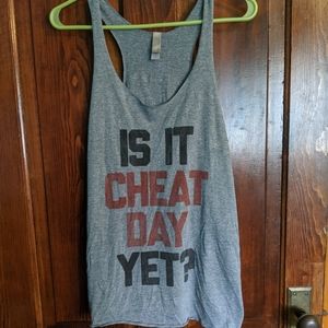 "Is it cheat day yet?" Tank top